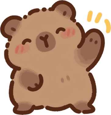 A capybara waving hello