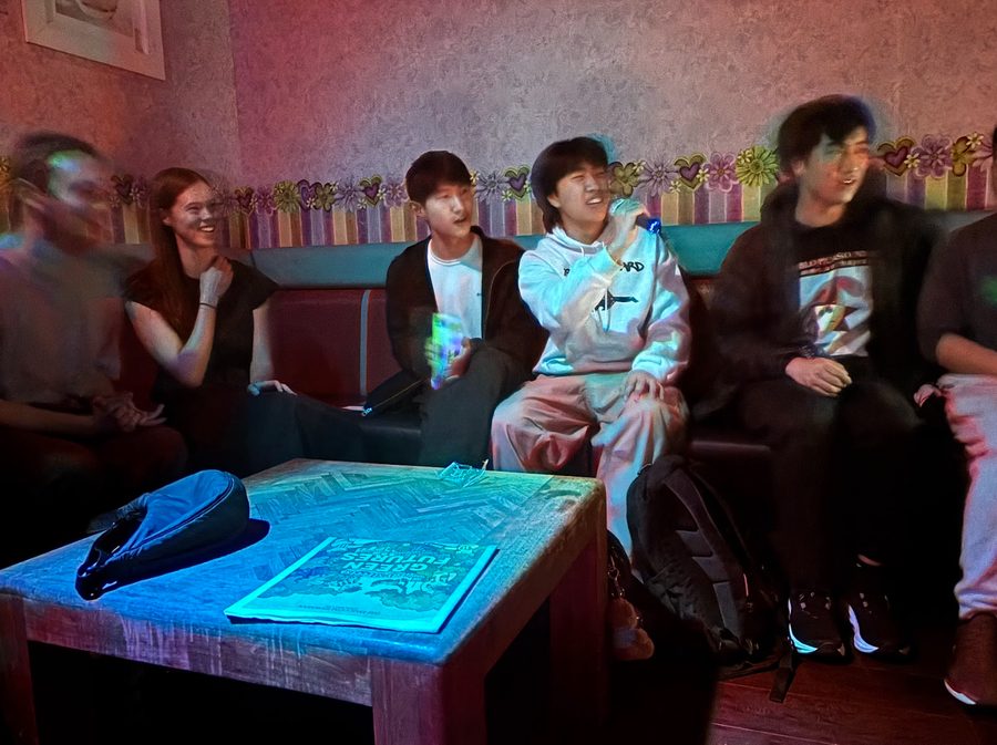 Club members in a karaoke room